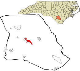 Location in Bladen County and the state of North Carolina.