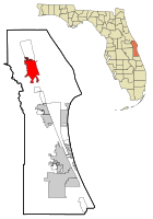 Location in Brevard County and the U.S. state of Florida