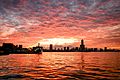 Kaohsiung harbor sunrise skyline