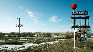 Looking north, SH 71 is going through the community.