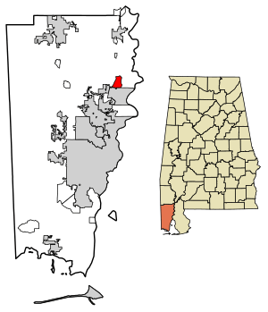 Location in Mobile County, Alabama