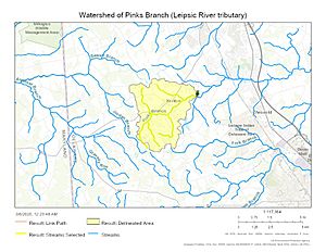 Watershed of Pinks Branch (Leipsic River tributary)