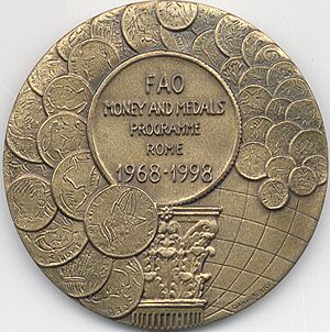 FAO Commemorative 1998 30th Anniv MM Programme Bronze Obverse