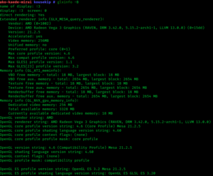 Glxinfo example screenshot