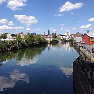 Gowanus Canal from 9th Street, Brooklyn, New York City, 2014