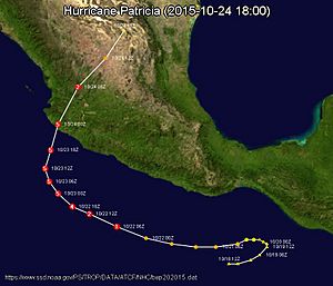 Hurricane Patricia (2015) map