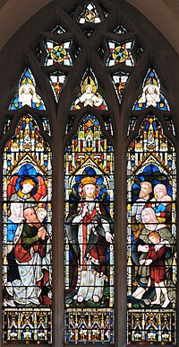 Kingston, All Saints church, window on west wall south aisle.jpg