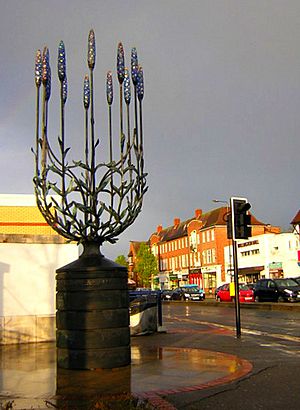 Lavender sculpture, Wallington crossroads