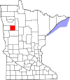 State map highlighting Mahnomen County