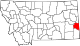 State map highlighting Fallon County