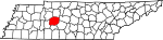 State map highlighting Hickman County