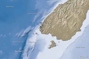 NASA fiordland 2009 earthquake