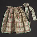 Plaid Silk Apron 1840