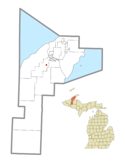 Location within Houghton County