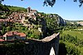 The high located church of St.-Cirque-Lapopie and deep down the Lot river at 8 September 2015 - panoramio