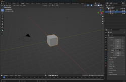 Cube in Blender Editor