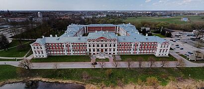 Jelgava palace aerial view