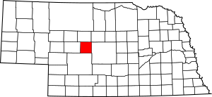 Map of Nebraska highlighting Logan County