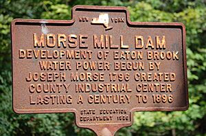 New York State historic marker – Morse Mill Dam