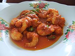 Udang balado masakan Padang