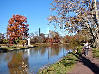 Delaware Canal w dog.JPG