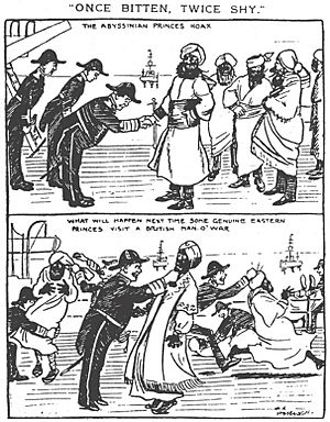 DreadnoughtHoaxCartoonDailyMirrorFebruary1910