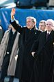 George W. Bush and John McCain at the Navy goal line 2004