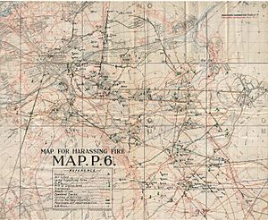 Hill 70 - Map of harassing fire