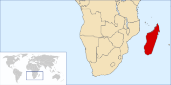 Location of Madagascar in Africa