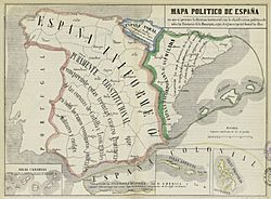 Mapa político de España, 1850