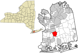 Location in Nassau County and the state of New York.