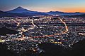 The sunrise over the Shizuoka Plain seen from the Choseniwa