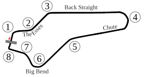 Watkins Glen International Track Map-1960-1970