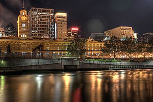 Flinders Street Station at night