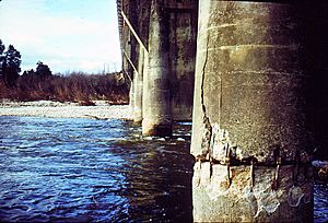 Inangahua Junction bridge after 1968 earthquake