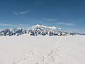 Mountain and footprints