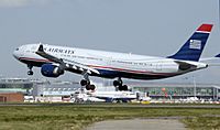 Usairways a330-300 n278ay lands arp