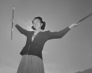 Baton-practice-Manzanar-Adams