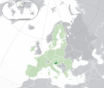 Map showing Slovenia in Europe