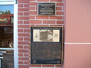 Inverness Masonic Temple; Two Plaques