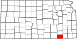 State map highlighting Chautauqua County