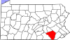 State map highlighting Lancaster County