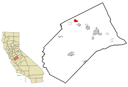 Location in Merced County and the state of California