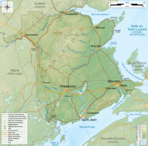 New Brunswick topographic map-fr