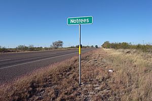 Notrees Texas Road Sign 2009.JPG