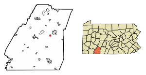 Location of Shanksville in Somerset County, Pennsylvania.