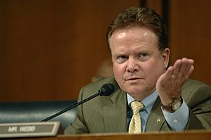 US Navy 070927-N-3642E-140 Sen. James Webb, D-Va., questions Adm. Gary Roughead, commander of U.S. Fleet Forces Command, after his testimony before the Committee on Armed Services during his confirmation hearing for appointment