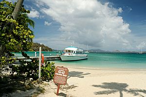 Caneel Bay Boat Mary II at Caneel Beach