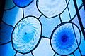 Casa Batlló (Antoni Gaudi) (interior, stained-glass window close up), 43, Passeig de Gràcia, Eixample, Barcelona, Catalonia, Spain