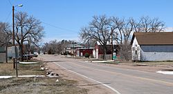 County Road 120 3/4, Grover's main street.